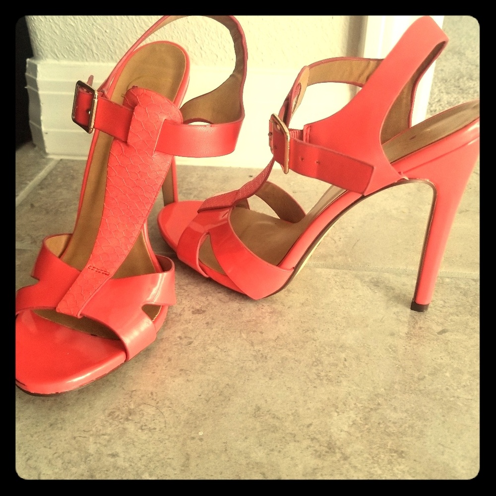 Coral high heels